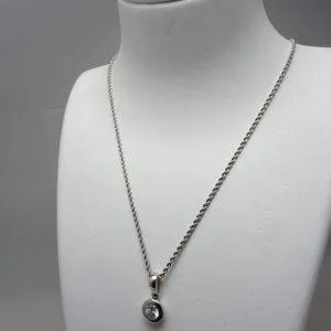 18 carati Oro bianco - Collana con pendente - 0.60 ct Diamante