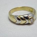 18 carati Bicolore - Anello - 0.14 ct Diamante