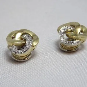18 carati Oro bianco, Oro giallo - Orecchini Diamante