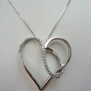 18 carati Oro bianco - Collana con pendente - 0.30 ct Diamanti