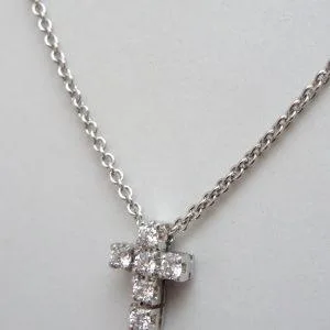 18 carati Oro bianco - Collana con pendente - 0.18 ct Diamanti