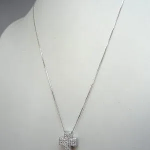 18 carati Oro bianco - Collana con pendente - 0.45 ct Diamante
