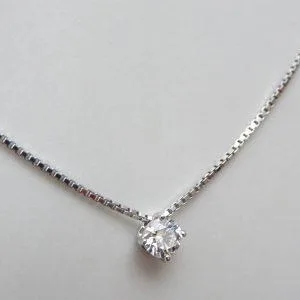 18 carati Oro bianco - Collana con pendente - 0.25 ct Diamante