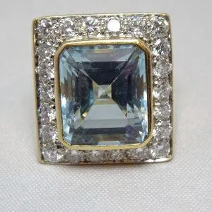 18 carati Oro - Anello - 11.50 ct Topazio - Diamante