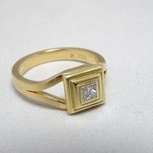 18 carati Oro - Anello - 0.10 ct Diamante