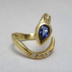 18 carati Oro - Anello - 0.35 ct Zaffiro - Diamante