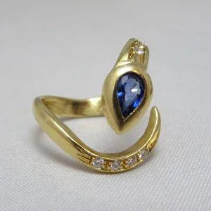 18 carati Oro - Anello - 0.35 ct Zaffiro - Diamante