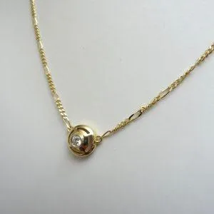 18 carati Oro - Collana con pendente - 0.18 ct Diamante