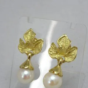 18 carati Oro giallo, Perle Akoya - Orecchini Perle
