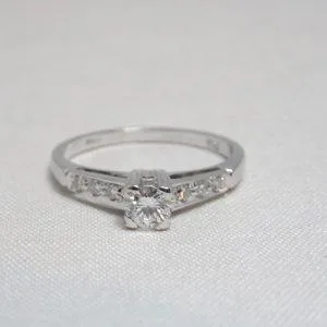 18 carati Oro bianco - Anello - 0.41 ct Diamante