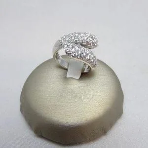 18 carati Oro bianco - Anello Diamante 1.12ct