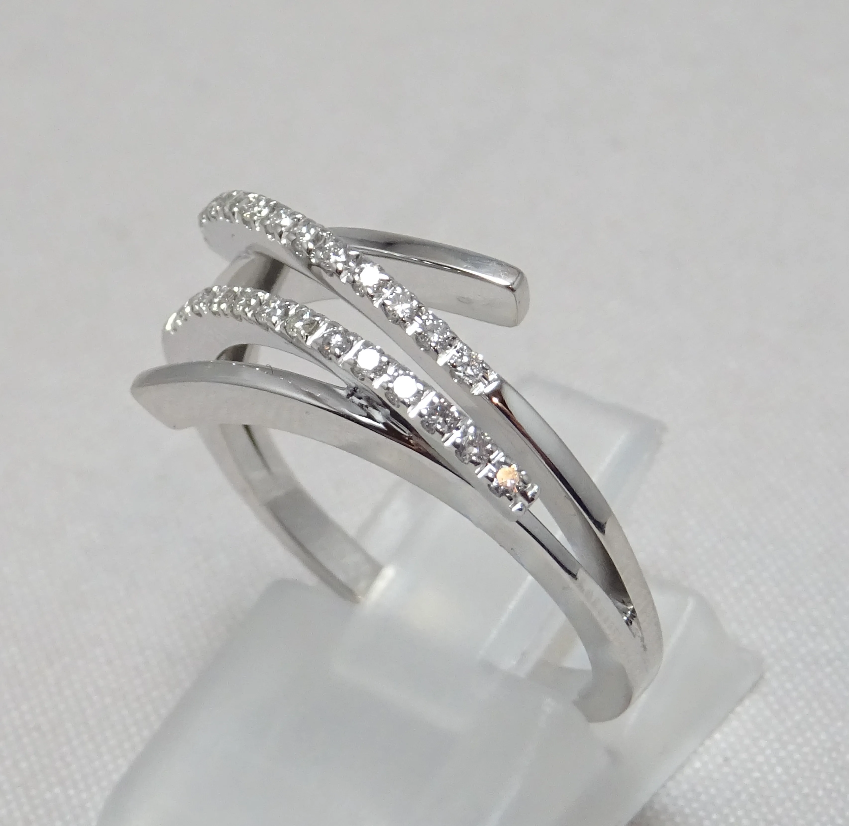 Anello doppia riviera di diamanti
