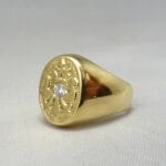 Anello sigillo con diamante 0.15ct