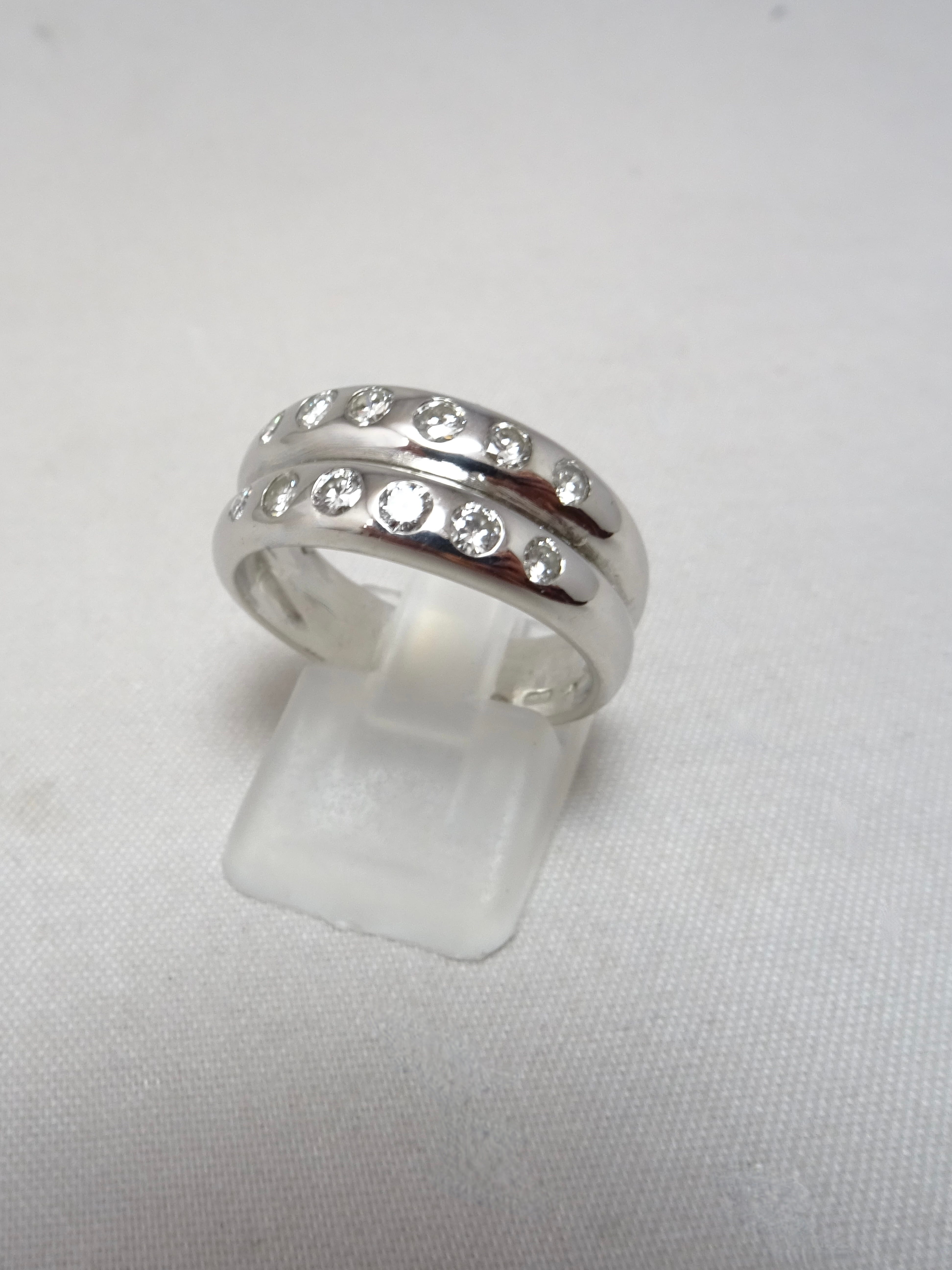 Anello doppia fascia oro 18kt e diamanti 0.83ct