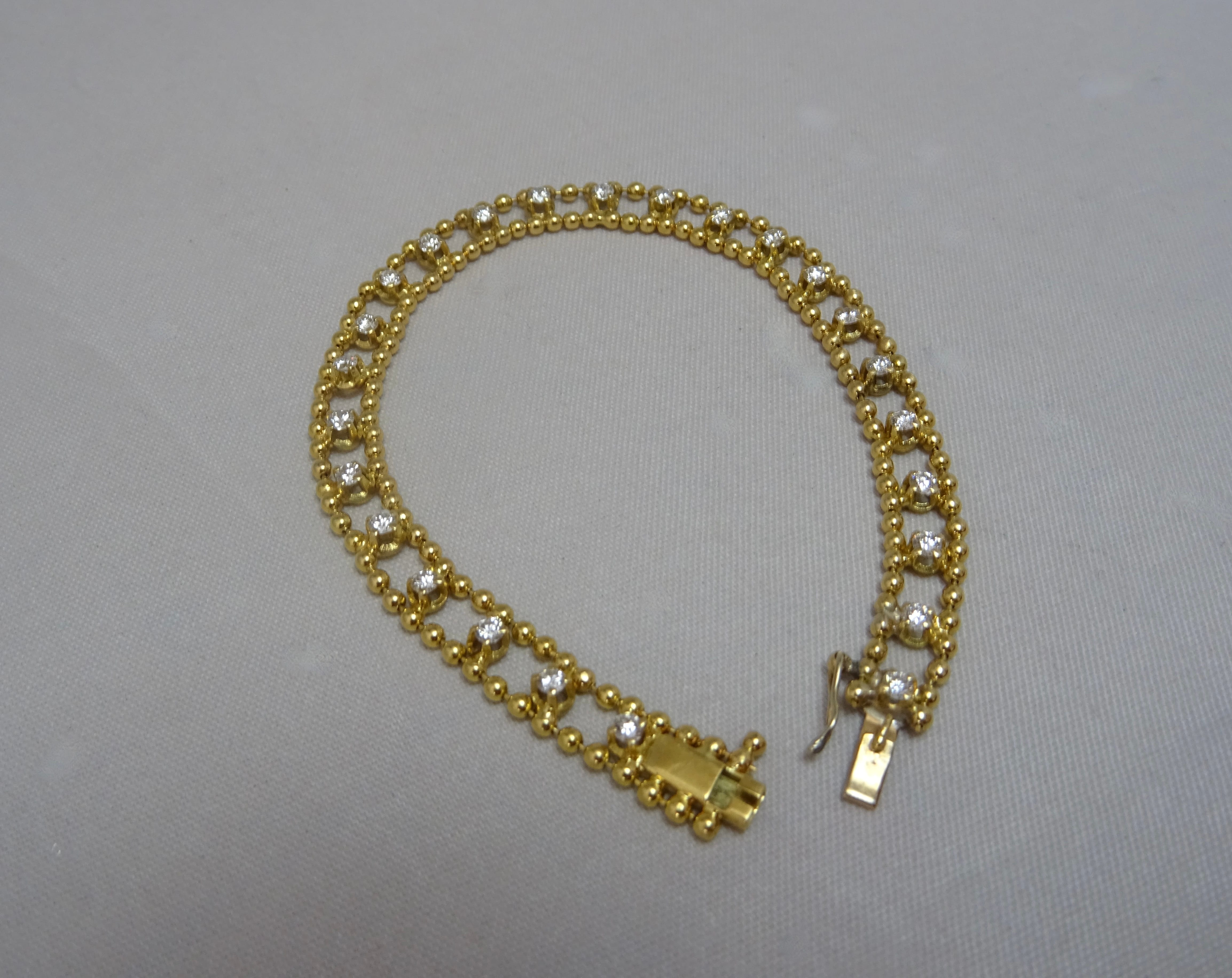 Bracciale in oro giallo e 1.25ct di diamanti